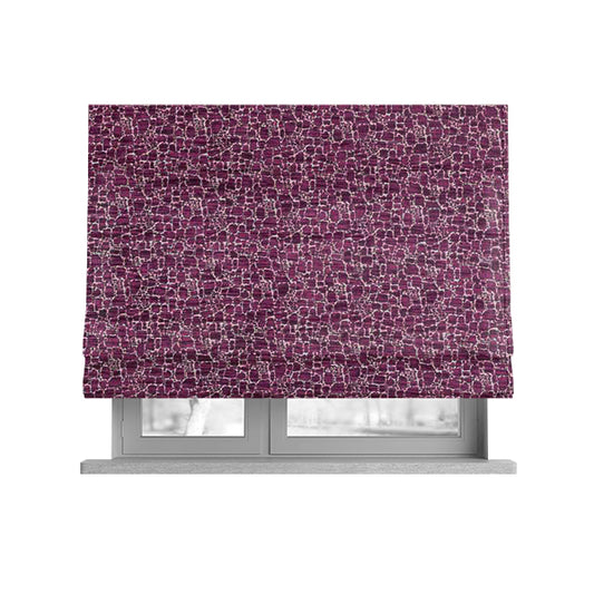 Ketu Collection Of Woven Chenille Pebble Stone Effect Pink Colour Furnishing Fabrics CTR-126 - Roman Blinds