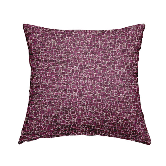 Ketu Collection Of Woven Chenille Pebble Stone Effect Pink Colour Furnishing Fabrics CTR-126 - Handmade Cushions