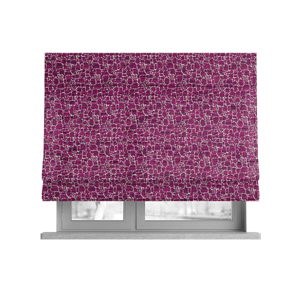 Ketu Collection Of Woven Chenille Pebble Stone Effect Fuchsia Pink Colour Furnishing Fabrics CTR-129 - Roman Blinds