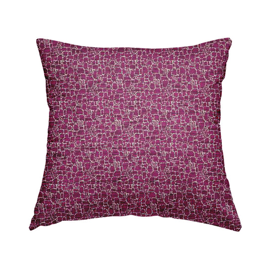 Ketu Collection Of Woven Chenille Pebble Stone Effect Fuchsia Pink Colour Furnishing Fabrics CTR-129 - Handmade Cushions