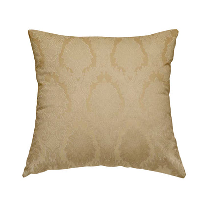 Anook Collection Gold Colour Damask Floral Pattern Soft Chenille Upholstery Fabric CTR-138 - Handmade Cushions