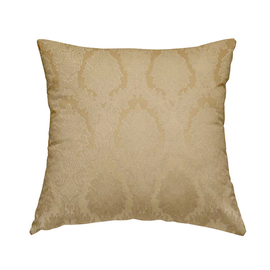 Anook Collection Gold Colour Damask Floral Pattern Soft Chenille Upholstery Fabric CTR-138 - Handmade Cushions