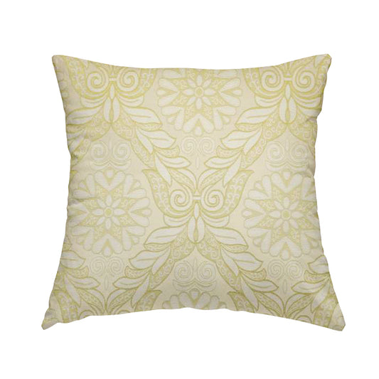 Sultan Collection Damask Floral Pattern Gold Shine Effect Colour Upholstery Fabric CTR-139 - Handmade Cushions