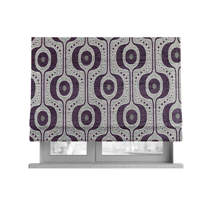 Apocalypse Geometric Pattern Fabric In Purple Colour Upholstery Fabric CTR-143 - Roman Blinds