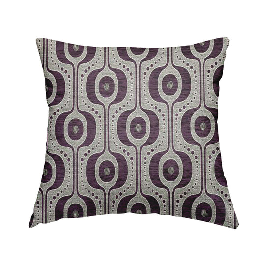 Apocalypse Geometric Pattern Fabric In Purple Colour Upholstery Fabric CTR-143 - Handmade Cushions