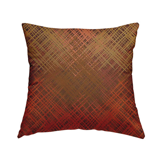 Milano Collection Bronze Orange Colours In Abstract Pattern Chenille Furnishing Fabric CTR-171 - Handmade Cushions