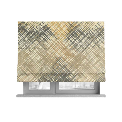 Milano Collection Grey Cream Colours In Abstract Pattern Chenille Furnishing Fabric CTR-172 - Roman Blinds