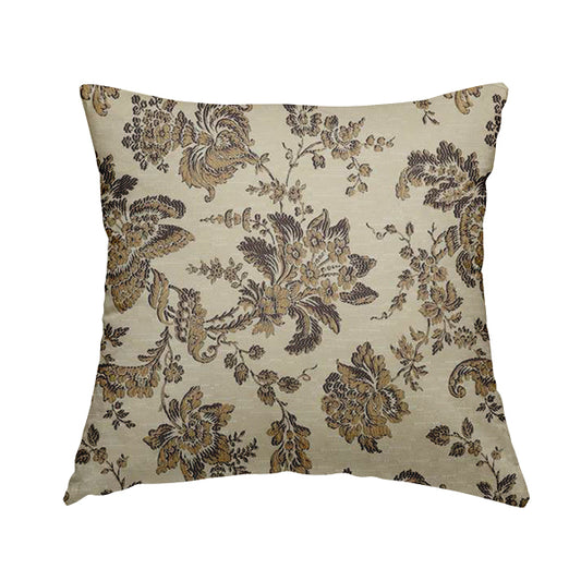 Mumbai Raised Textured Chenille Purple Colour Floral Pattern Upholstery Fabric CTR-182 - Handmade Cushions