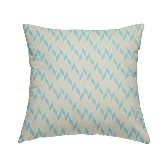 Zenith Collection In Smooth Chenille Finish Blue Colour Geometric Pattern Upholstery Fabric CTR-224 - Handmade Cushions