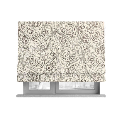 Istanbul Range Of Faint Paisley Pattern In Brown Colour Furnishing Fabric CTR-240 - Roman Blinds