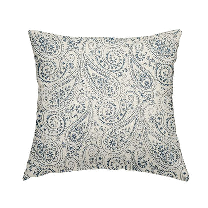 Istanbul Range Of Faint Paisley Pattern In Blue Colour Furnishing Fabric CTR-243 - Handmade Cushions