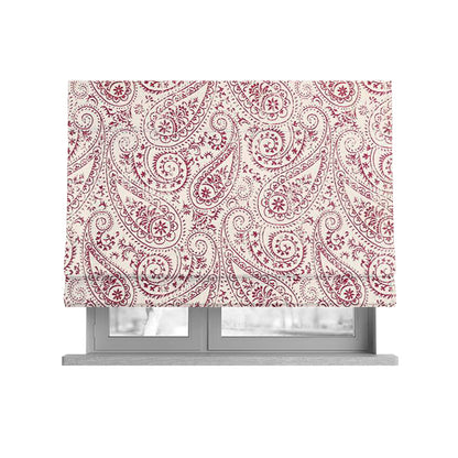 Istanbul Range Of Faint Paisley Pattern In Red Colour Furnishing Fabric CTR-244 - Roman Blinds
