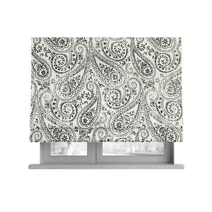 Istanbul Range Of Faint Paisley Pattern In Black Colour Furnishing Fabric CTR-246 - Roman Blinds