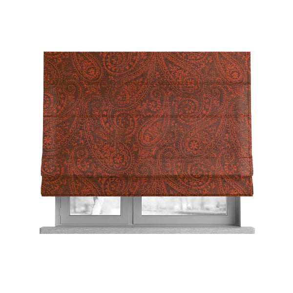 Istanbul Range Of Faint Paisley Pattern In Bronze Orange Colour Furnishing Fabric CTR-248 - Roman Blinds