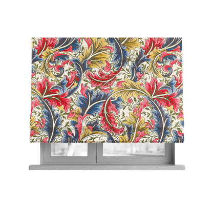 Colarto Collection Circus Colours In Floral Pattern Chenille Furnishing Fabric CTR-263 - Roman Blinds