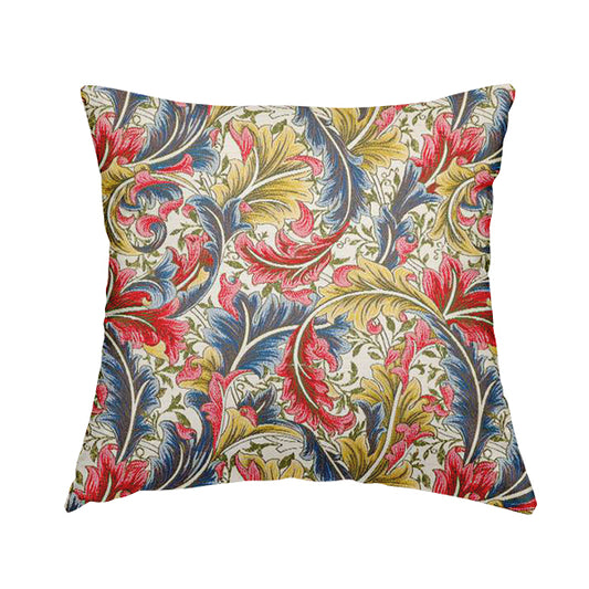 Colarto Collection Circus Colours In Floral Pattern Chenille Furnishing Fabric CTR-263 - Handmade Cushions
