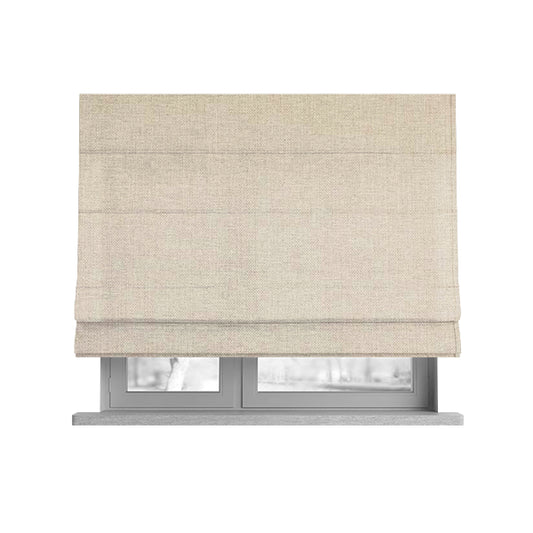 Coco Soft Weave Collection Flat Basket Weave Quality Fabric In Off White Colour Upholstery Fabric CTR-270 - Roman Blinds