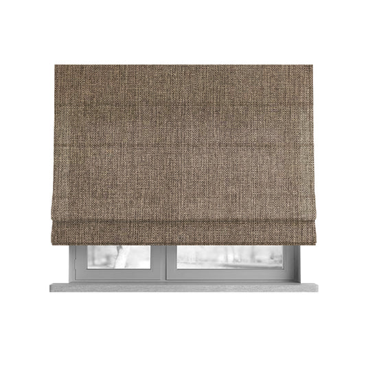 Coco Soft Weave Collection Flat Basket Weave Quality Fabric In Brown Colour Upholstery Fabric CTR-272 - Roman Blinds