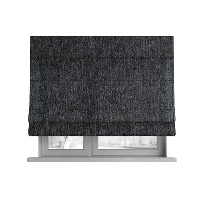Coco Soft Weave Collection Flat Basket Weave Quality Fabric In Grey Black Colour Upholstery Fabric CTR-275 - Roman Blinds