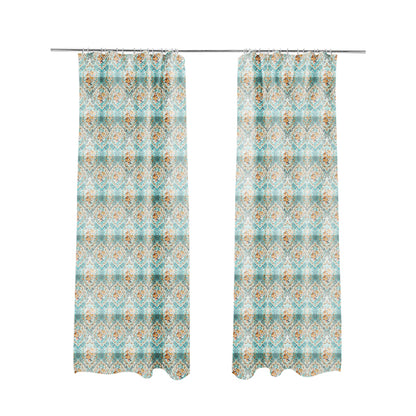 Delight Shiny Floral Printed Pattern Velvet Fabric In Blue Colour Upholstery Fabric CTR-277 - Made To Measure Curtains