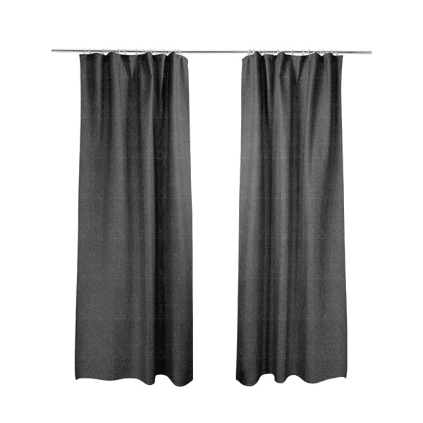 Alvaro Velveteen Embossed Damask Pattern Upholstery Curtains Fabric In Black Colour - Made To Measure Curtains