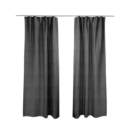 Alvaro Velveteen Embossed Damask Pattern Upholstery Curtains Fabric In Black Colour - Made To Measure Curtains