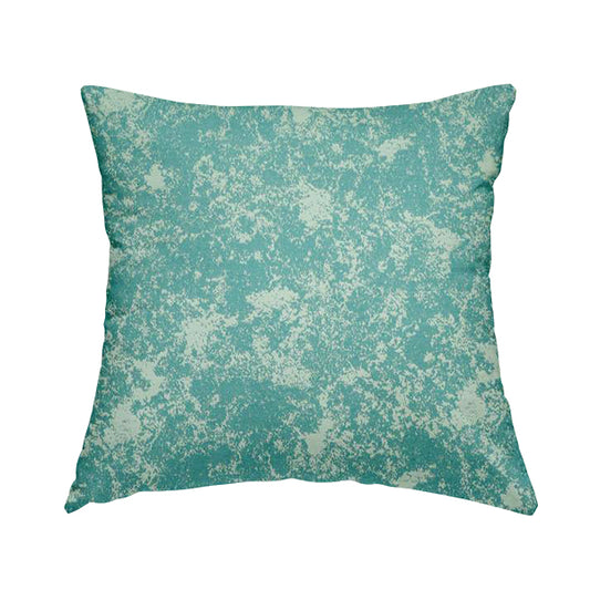 Mica Designer Fabrics Semi Plain Abstract Pattern Chenille Upholstery Fabric In Blue Colour CTR-393 - Handmade Cushions