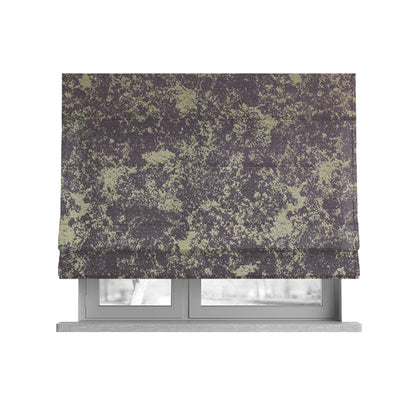 Mica Designer Fabrics Semi Plain Abstract Pattern Chenille Upholstery Fabric In Purple Colour CTR-395 - Roman Blinds