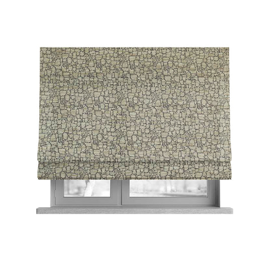 Ketu Collection Of Woven Chenille Pebble Stone Effect Pattern Beige Colour Furnishing Fabrics CTR-429 - Roman Blinds