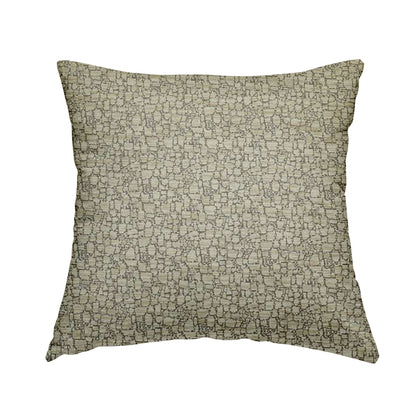 Ketu Collection Of Woven Chenille Pebble Stone Effect Pattern Beige Colour Furnishing Fabrics CTR-429 - Handmade Cushions