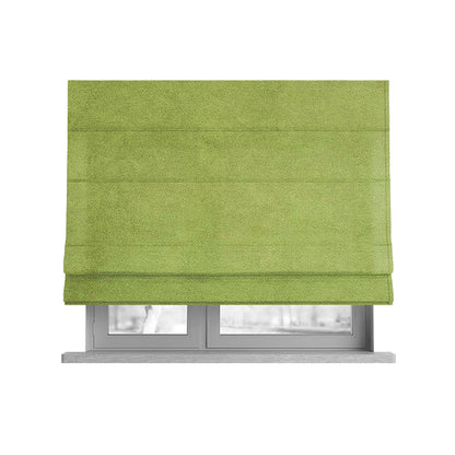 Ammara Soft Crushed Chenille Upholstery Fabric Lemon Lime Green Colour - Roman Blinds