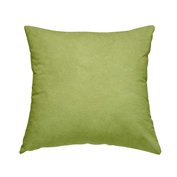 Ammara Soft Crushed Chenille Upholstery Fabric Lemon Lime Green Colour - Handmade Cushions