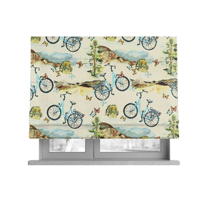 Freedom Printed Velvet Fabric Cycle Outdoors Nature Pattern Upholstery Fabrics CTR-439 - Roman Blinds