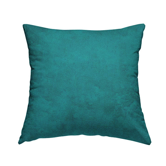 Ammara Soft Crushed Chenille Upholstery Fabric Teal Blue Colour - Handmade Cushions