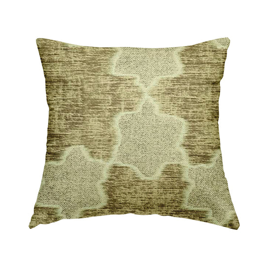 Freedom Printed Velvet Fabric Brown Colour Star Shape Modern Upholstery Fabric CTR-454 - Handmade Cushions