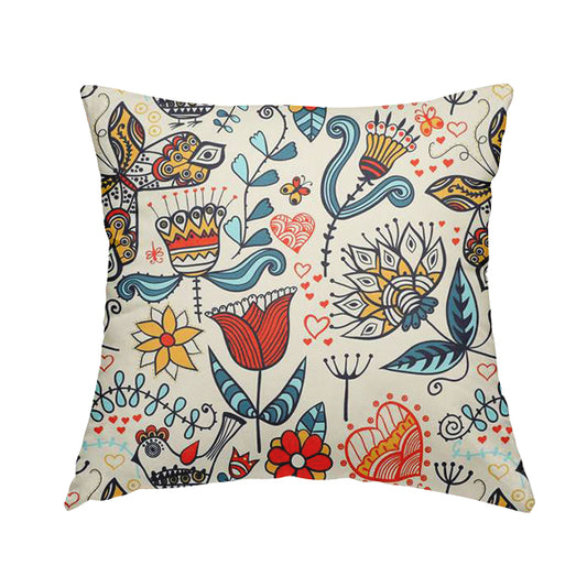 Freedom Printed Velvet Fabric Colourful Artistic New Modern Pattern Upholstery Fabric CTR-460 - Handmade Cushions