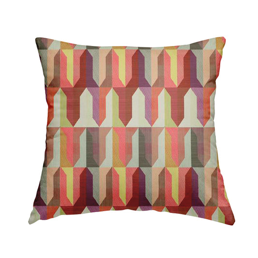Freedom Printed Velvet Fabric Colourful Lipstick Diamond Shape Pattern Upholstery Fabrics CTR-478 - Handmade Cushions
