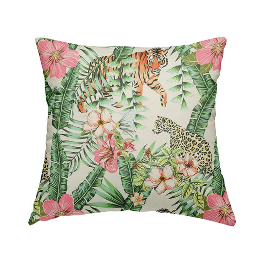 Freedom Printed Velvet Fabric Tiger Cheetah Animal Jungle Wildlife Pattern Upholstery Fabric CTR-489 - Handmade Cushions