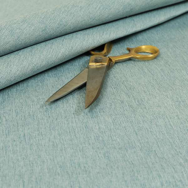 Davos Flat Weave Chenille Upholstery Fabrics In Light Blue - Roman Blinds