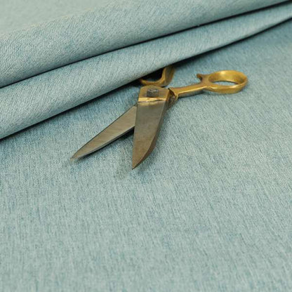 Davos Flat Weave Chenille Upholstery Fabrics In Light Blue - Made To Measure Curtains