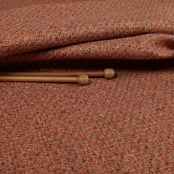 Dawson Textured Weave Furnishing Fabric In Orange Colour - Handmade Cushions