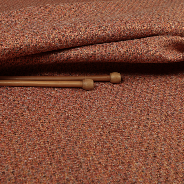Dawson Textured Weave Furnishing Fabric In Orange Colour