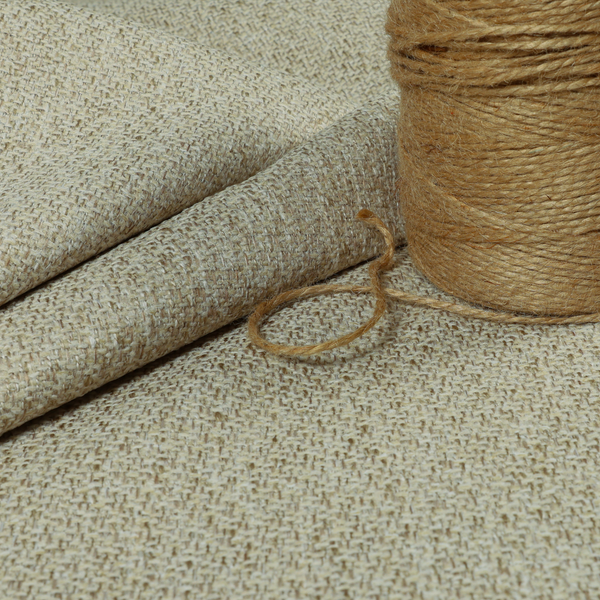 Dawson Textured Weave Furnishing Fabric In Beige Natural Colour