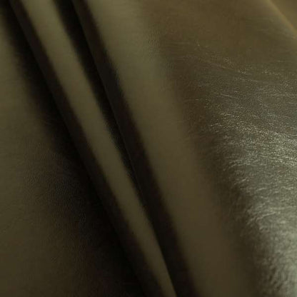 Delphie Faux Leather In Plain Shiny Finish Brown Colour Upholstery Fabric