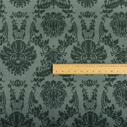 Detroit Printed Velvet Damask Pattern Soft Velour Grey Colour Upholstery Fabric - Roman Blinds