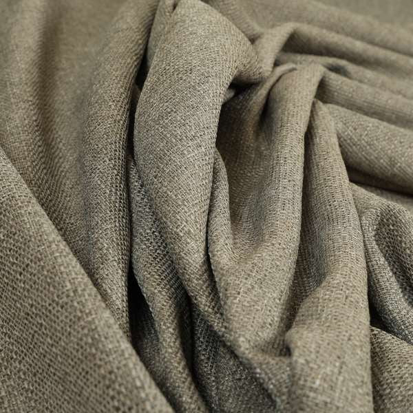 Devon Textured Woven Upholstery Chenille Fabric In Grey Colour - Roman Blinds