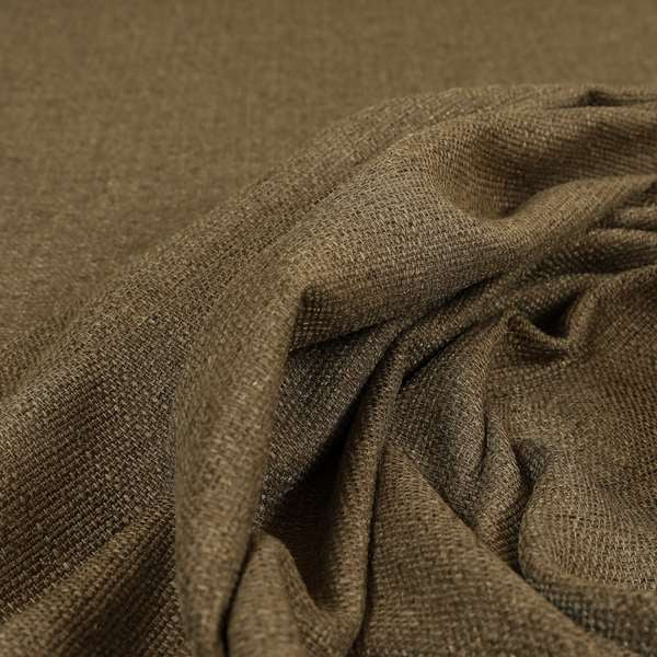 Devon Textured Woven Upholstery Chenille Fabric In Brown Colour - Made To Measure Curtains