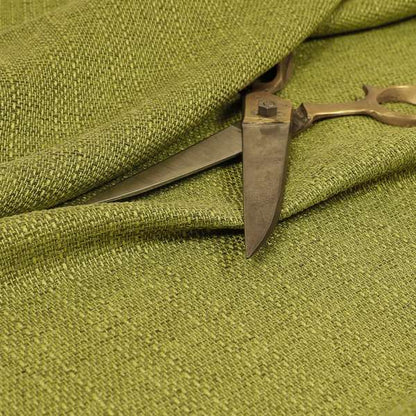 Devon Textured Woven Upholstery Chenille Fabric In Green Colour - Made To Measure Curtains