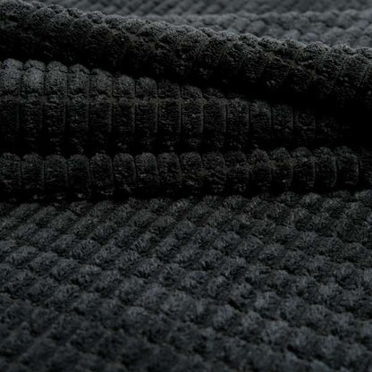 Didcot Brick Effect Corduroy Fabric In Black Colour - Handmade Cushions