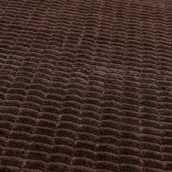 Didcot Brick Effect Corduroy Fabric In Chocolate Colour - Made To Measure Curtains